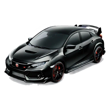 Black Honda civic type r  sticker