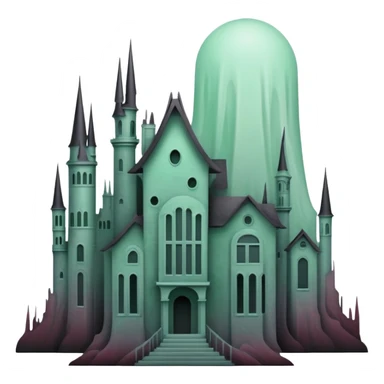 Ghostly Pastel Black Green Greyish Reddish Spectral Gloomy Dusky Dystopian Apocalyptic Aesthetic Scenery Deco sticker