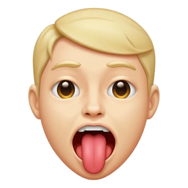 A shaking head emoji with tounge out sticker