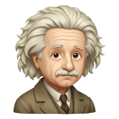Cinematic Realistic portrait of Albert Einstein, shown as an iconic genius with wild, expressive hair and a gentle, contemplative expression, rendered in detailed period clothing with warm, intellectual lighting sticker