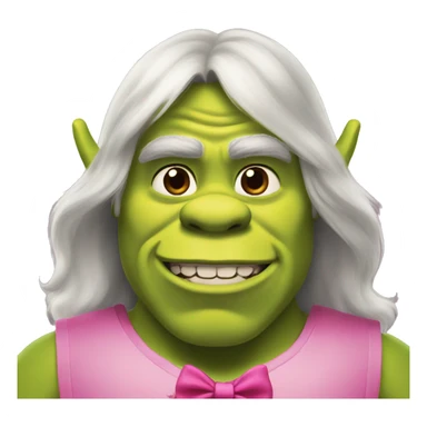 shrek with pink bow and long hair  sticker