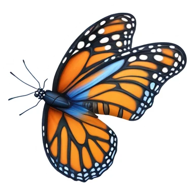 Blue and orange colorful monarch butterfly  sticker