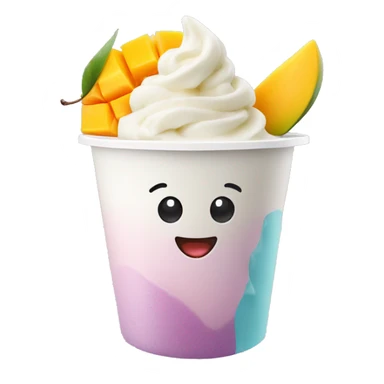 Frozen yogurt with mango sticker