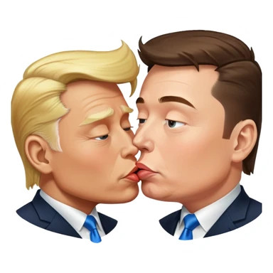 Trump kissing Elon musk sticker