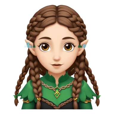 elves with braided brown  hair old man black dress  sticker