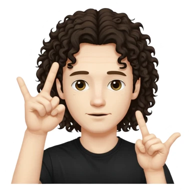 Eddie the freak from stranger things with his iconic hand sign like this "🤟" over his head sticker