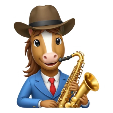 Horse playing jazz music sticker
