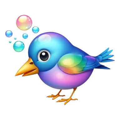 bird blowing bubbles sticker