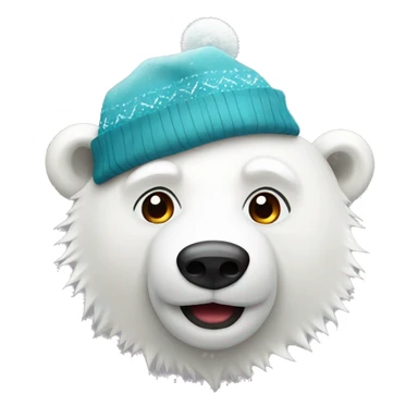Polar bear with Christmas hat sticker