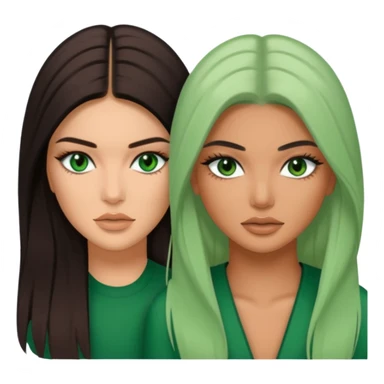 Kendal Jenner with green eyes tan skin long hair Kylie Jenner sticker