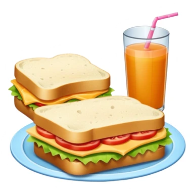 picnic with sandwiche and juice sticker