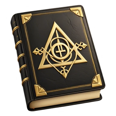 A black and gold book with an aged leather texture, embossed with an alchemical symbol, a compass, or a forging hammer, exuding wisdom, mastery, and the relentless pursuit of greatness. - book on mastery  sticker
