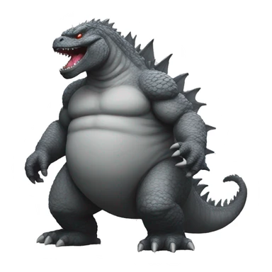 Godzilla obesity grey sticker