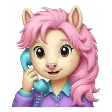 Pony talking on the phone sticker