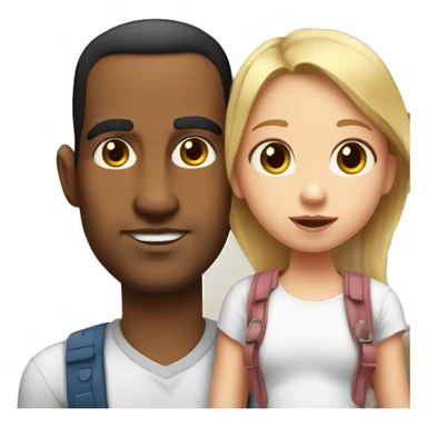 dominican man with a huge forehead and a fat nose holding his 7 year old white daughter. sticker