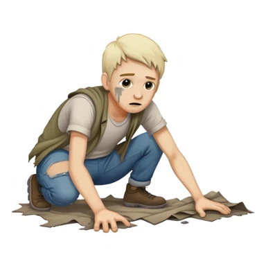white Person crawling in the ground sticker