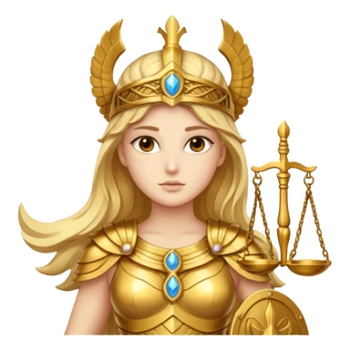 athena goddess, with scales of justice sticker