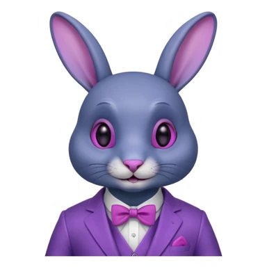 Bonnie es un conejo animatrónico de color índigo con ojos magenta. El color de su hocico, panza y el interior de sus orejas es un color lavanda.Tiene orejas largas articuladas e tiene dientes redondos y carece de cejas.Su traje parece estar hecho de un material metálico. haz solo su cabeza sticker