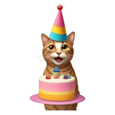 Cat with cake on its head sticker