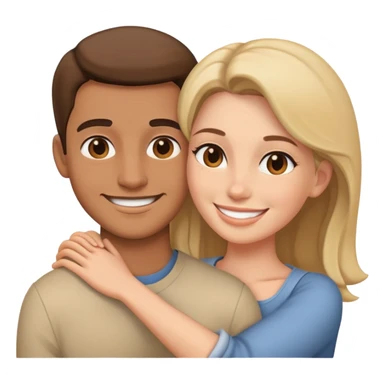 Woman holding a man from behind sticker