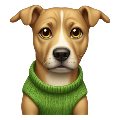 Dog wearing a turtle sweater sticker