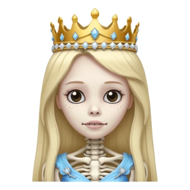 Skeleton with princess features  sticker