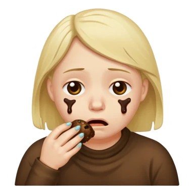 Depressed nerd eating poo sticker