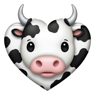 Cow print heart sticker