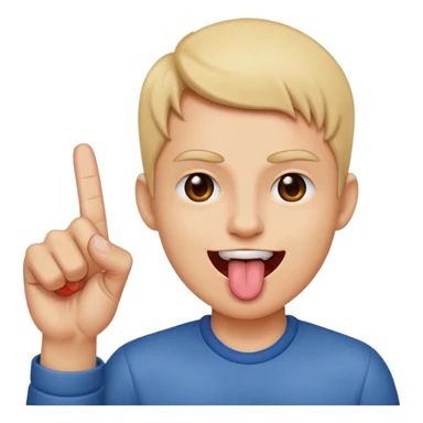 Tongue sticking out with middle finger sticker