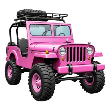 Jetson’s Full size jungle tour 1942 Willy’s pink jeep crawler with installed winch on bumper  sticker