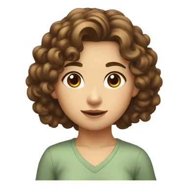 Vietnamese girl with curly brown hair need to be said good morning  sticker