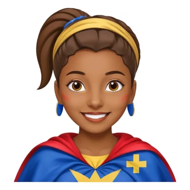 A brown skin girl with a slick ponytail and edges with a Cape Verde flag sticker