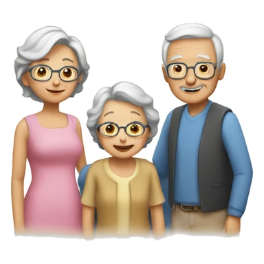 old couple and a grandchild sticker