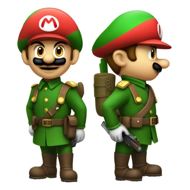 Mario and Luigi soldier sticker