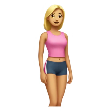 Chica haciendo ejercicios con ropa rosa sticker