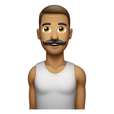  Expressivelyh strenuously carrying a lot of balls Man with mustache sticker