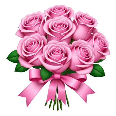 pink rose bouquet with pink ribbons  sticker