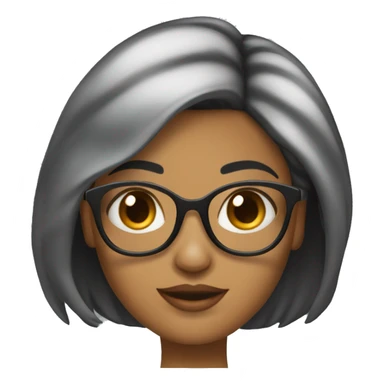 Mulher morena com óculos,  cabelo preto comprido sticker