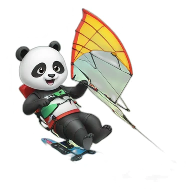 panda kitesurfing sticker