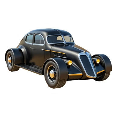  the animated series aerodynamic futuristic Batmobile loosely based on 1936 freightliner school bus (flat long straight organically-shaped mechanical roomy interior body) stealthy town hot rod desert dirt racing rwd buggy  sticker