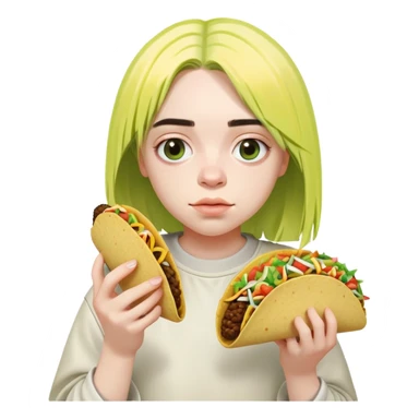 billie eilish holding taco sticker