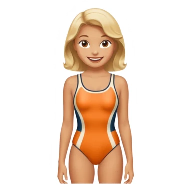 Retro swimsuit with girl sticker