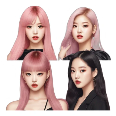 blackpink-lisa-rosé-jennie-jisoo-four asian girls sticker
