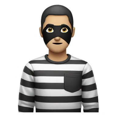 thief with a black mask and a black and white striped shirt sticker