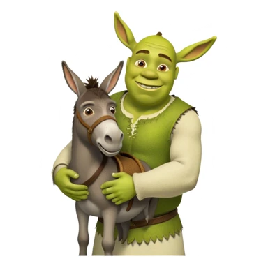 Shrek holding donkeys buřt sticker