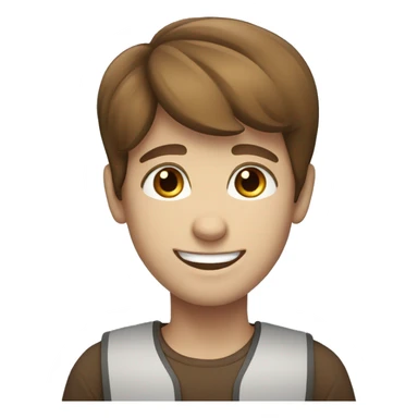 friendly brown-haired boy blue eyes smiling sticker