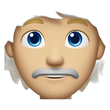 Blonde hair blue eyes red goatee on chin spiked hair on top sticker