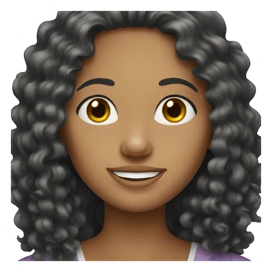 curly black long hair white woman sticker