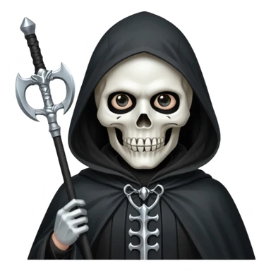 Silver skull death gothic With a scythe  sticker