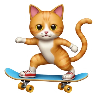 Cat skateboarding  sticker
